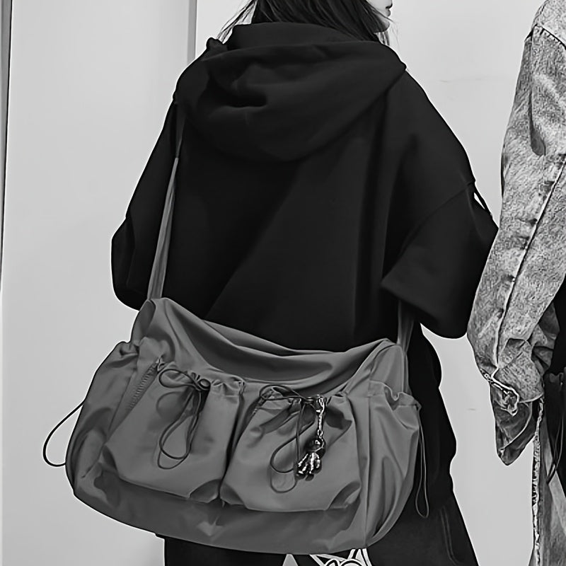 BowLift | UrbanLiner Nylon Messengerbag – Black Shoulder Bag with Zipper for Daily Use