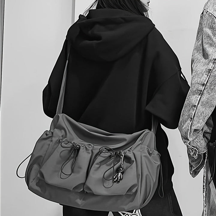 UrbanLiner Nylon Messenger Bag – Black Shoulder Bag with Zipper for Daily Use | Bowlift