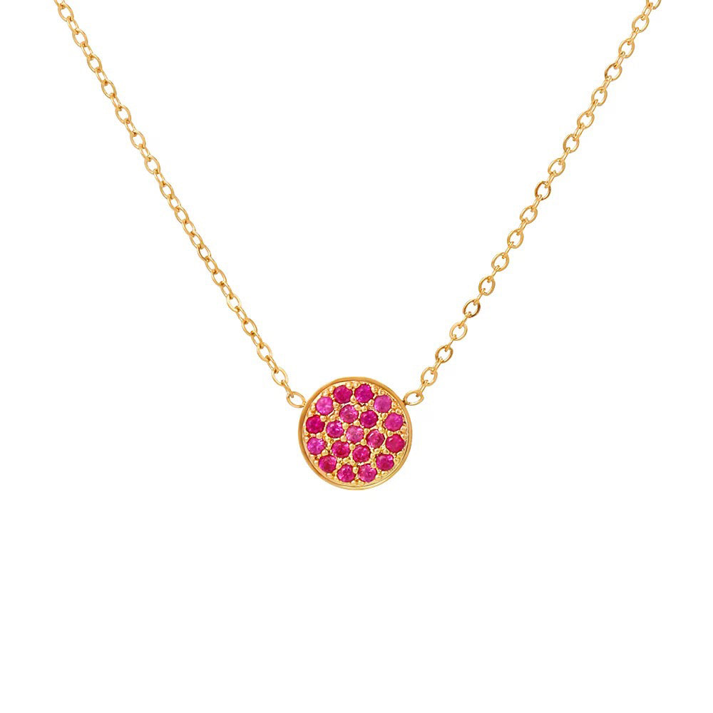 BowLift | Dainty Diamond Speckled Birthstone Circle Necklace