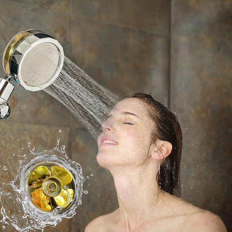Shower head with high pressure - adjustable 360° rotating design - up to 40% water savings | Bowlift
