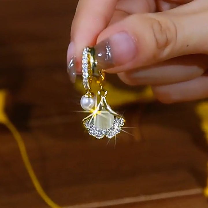 BowLift | Opal Ginkgo Leaf Earrings