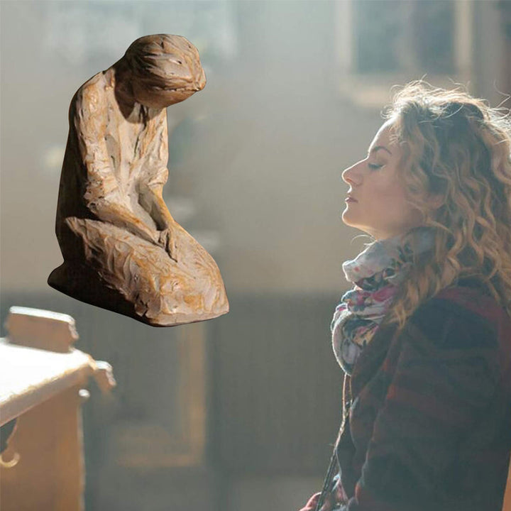 BowLift | Sweet Hour of Prayer, beautiful hand-cast inspiring sculpture of a praying woman