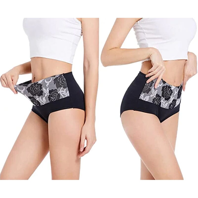 BowLift | High Waist Cotton Print Flower Briefs