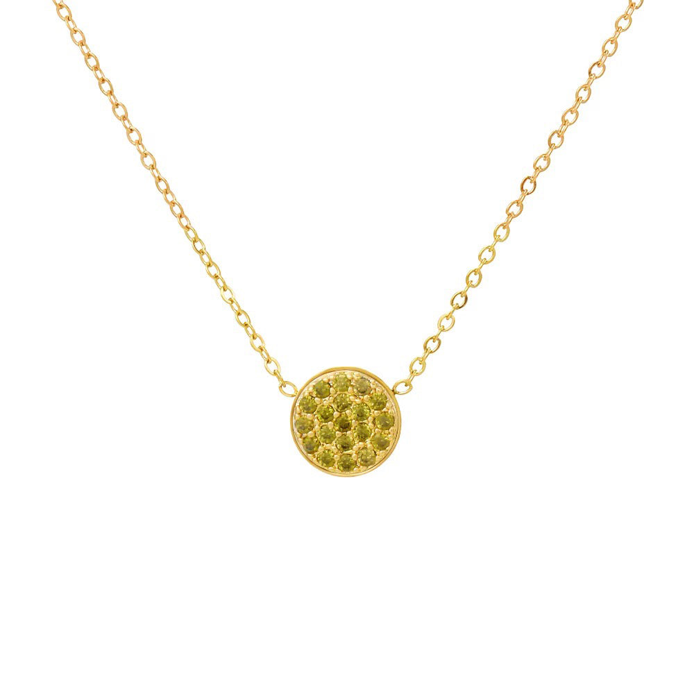 BowLift | Dainty Diamond Speckled Birthstone Circle Necklace