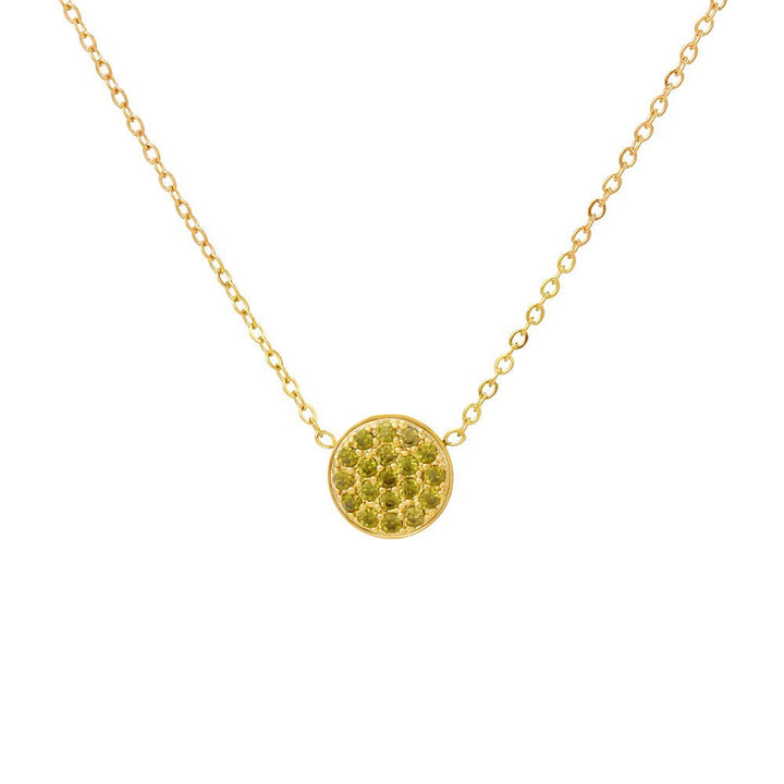 BowLift | Dainty Diamond Speckled Birthstone Circle Necklace