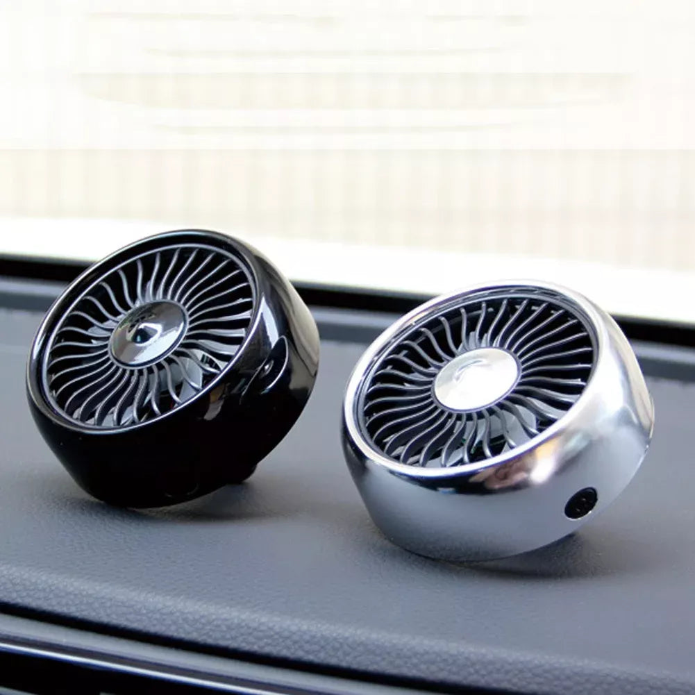 USB Car Vent Fan with 3 Speeds & Colorful LED Light | Bowlift