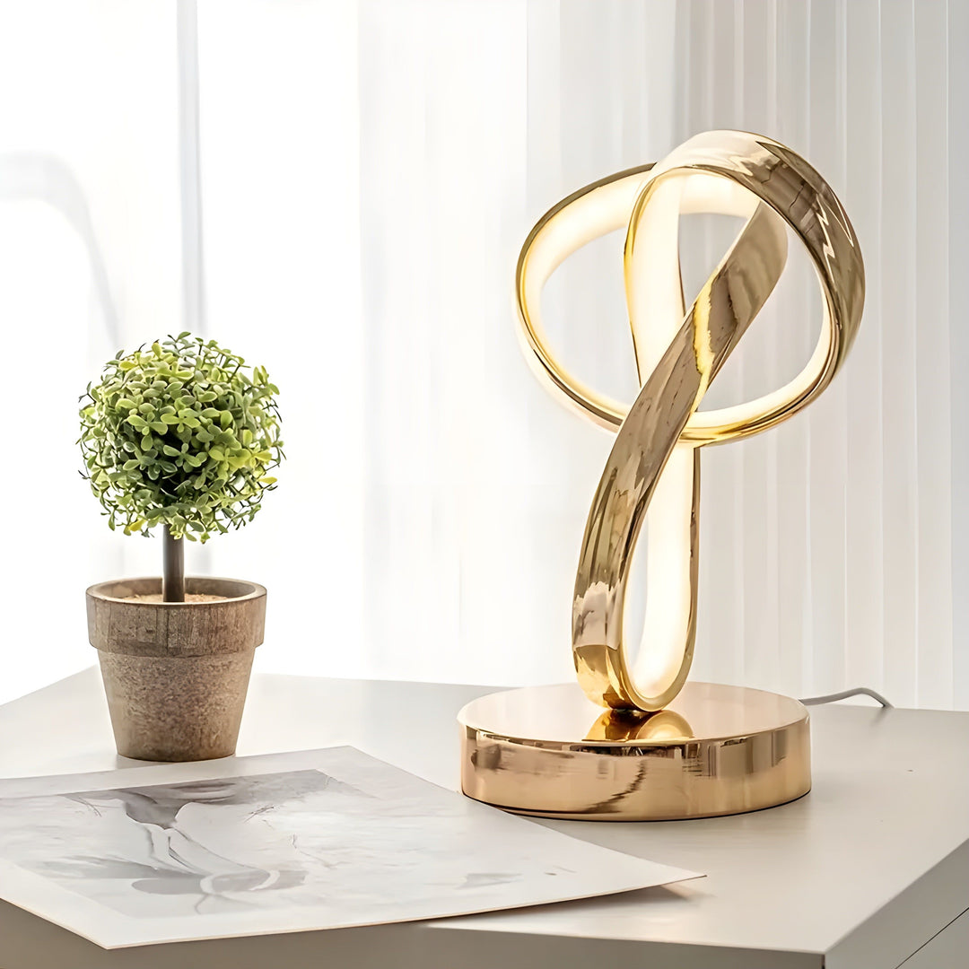 BowLift | Lamp - Luxury Golden Möbius Ring Desk Reading Lamp