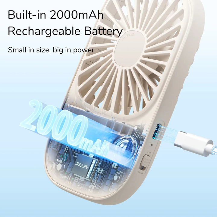 Mini Handheld USB Rechargeable Fan with 3 Speeds, Portable Lash Fan & Desk Stand | Bowlift