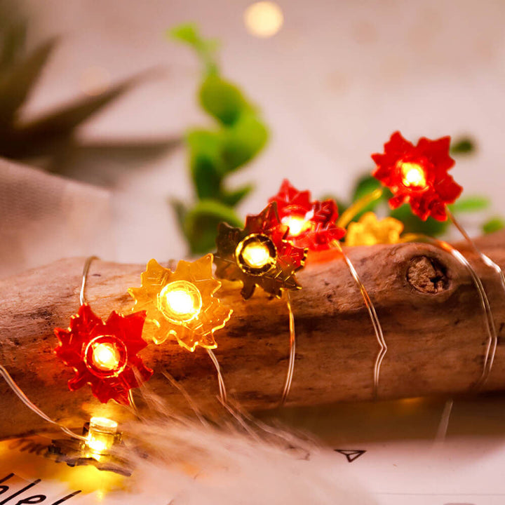 BowLift | Modern Thanksgiving Maple Acorn Pumpkin Decoration 30 LED String Lights