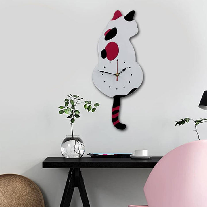 Nordic Cat Wagging Tail Wall Clock | Bowlift