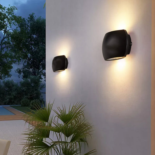 Contemporary Industrial Semicircle Aluminum LED Outdoor Wall Sconce Lamp For Garden | Bowlift