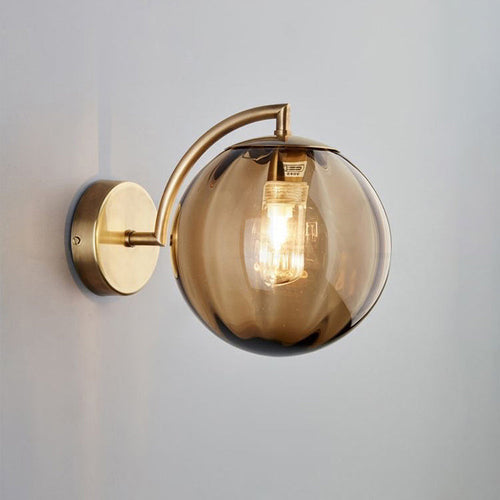 BowLift | Contemporary Scandinavian Round Ball Iron Glass 1-Light Wall Lamp for Living Room