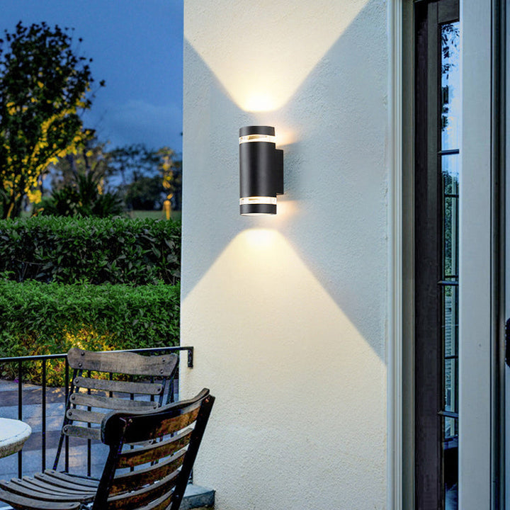 Contemporary Industrial Waterproof Aluminum Cylinder LED Up And Down Luminous Spotlight Wall Sconce Lamp For Outdoor Patio | Bowlift