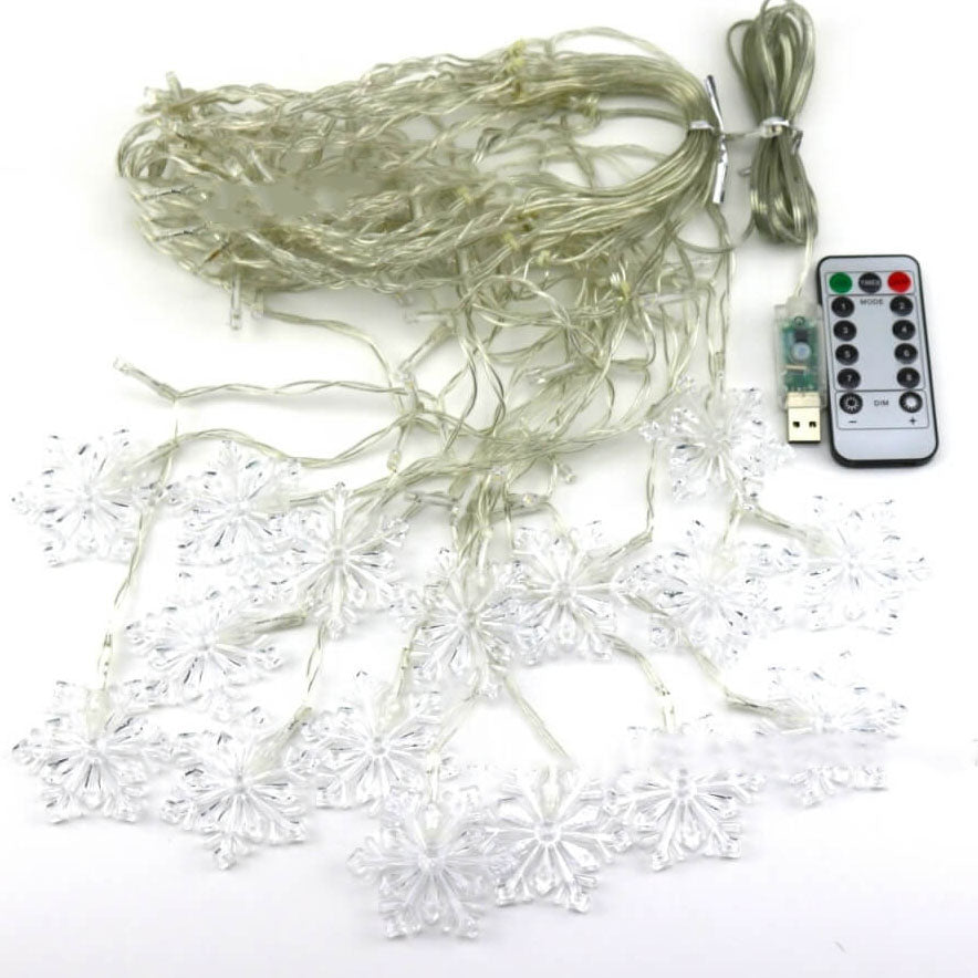 BowLift | Snowflake Remote Control Ice Strip Light Blinking LED Decorative String Lights