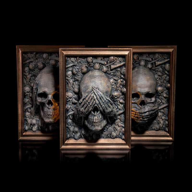 BowLift | Three Wise Skulls Picture Frame Decor