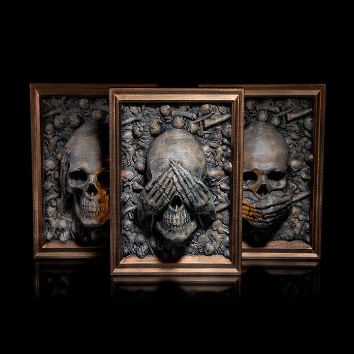BowLift | Three Wise Skulls Picture Frame Decor
