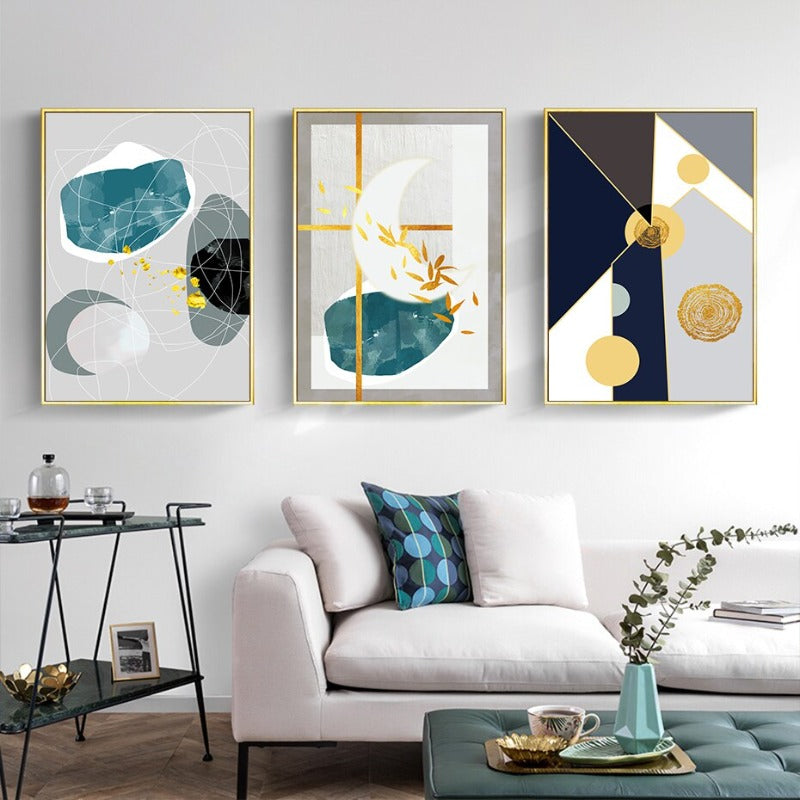 Geometric Colorful Designs - Canvas Wall Art Painting | Bowlift