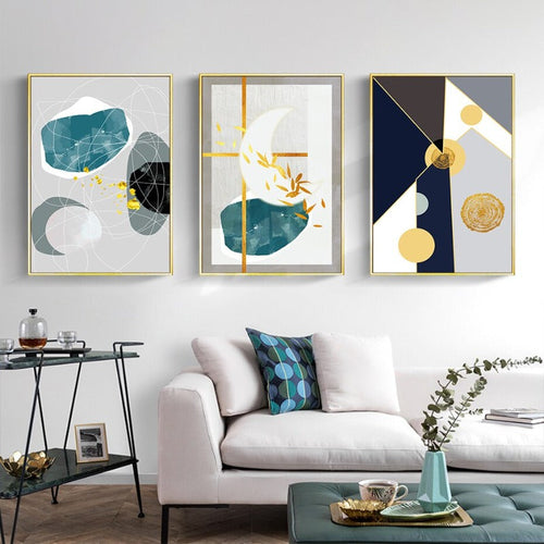 Geometric Colorful Designs - Canvas Wall Art Painting | Bowlift
