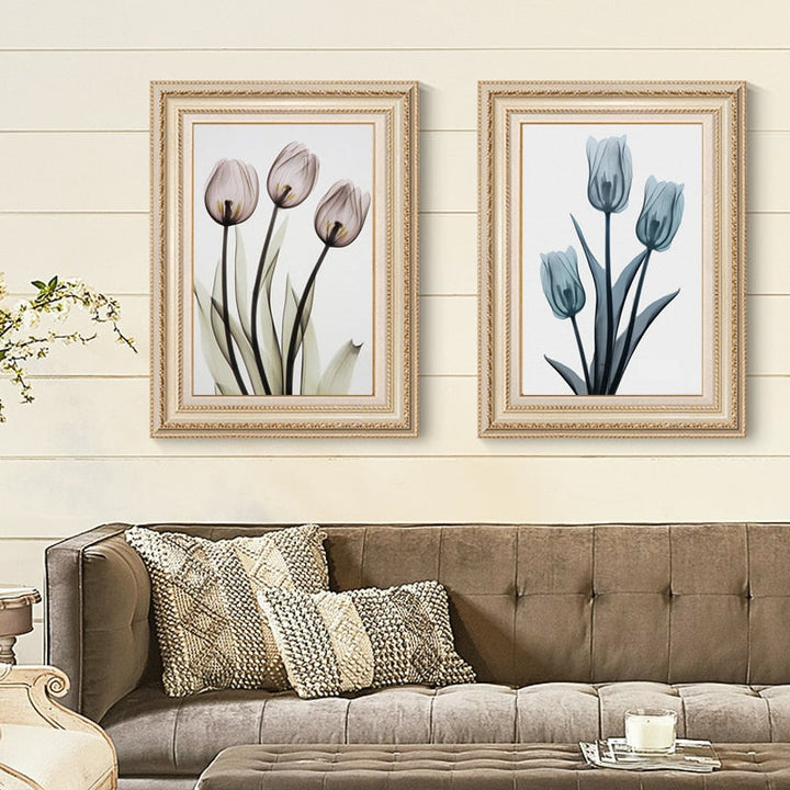 Modern Europe Tulip Transparent - Canvas Wall Art Painting | Bowlift