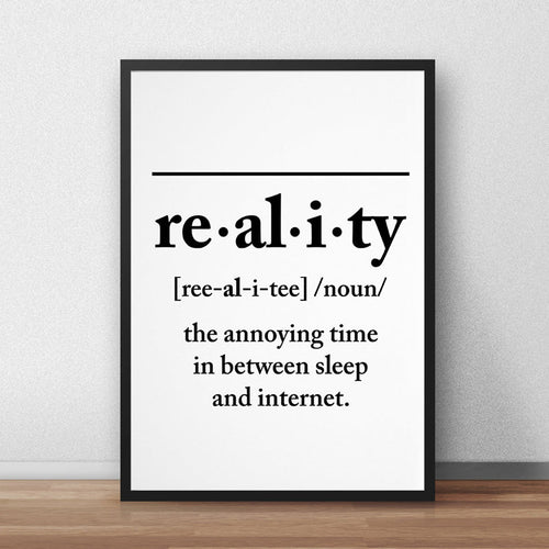 Reality Definition - Canvas Wall Art Painting | Bowlift