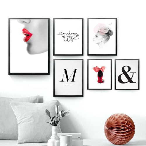 Fashion Makeup Girl Decorative - Canvas Wall Art Painting | Bowlift