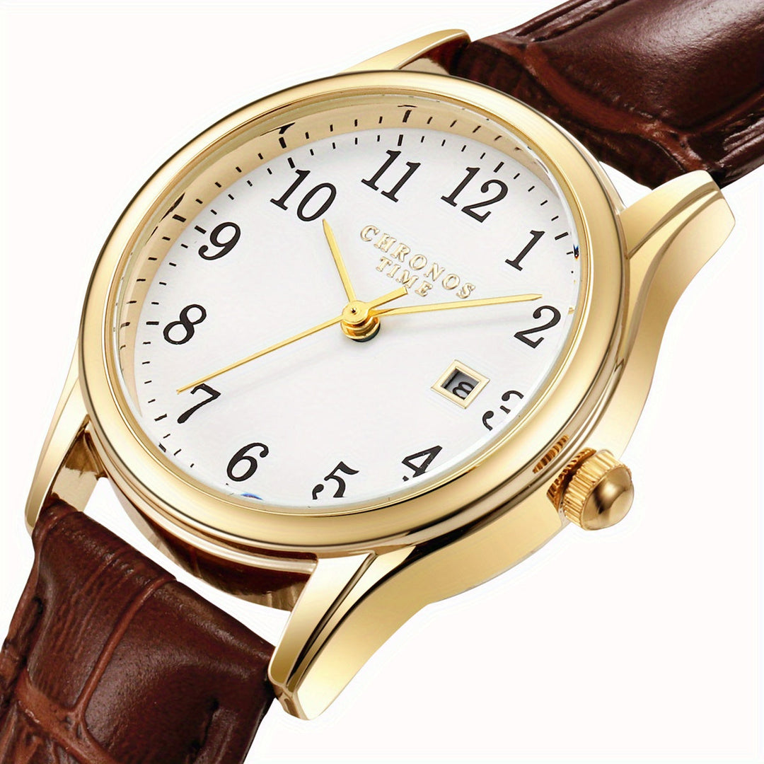 BowLift | Elegant Women’s Watch – Quartz Wristwatch with Faux Leather Strap | Perfect Gift for Her