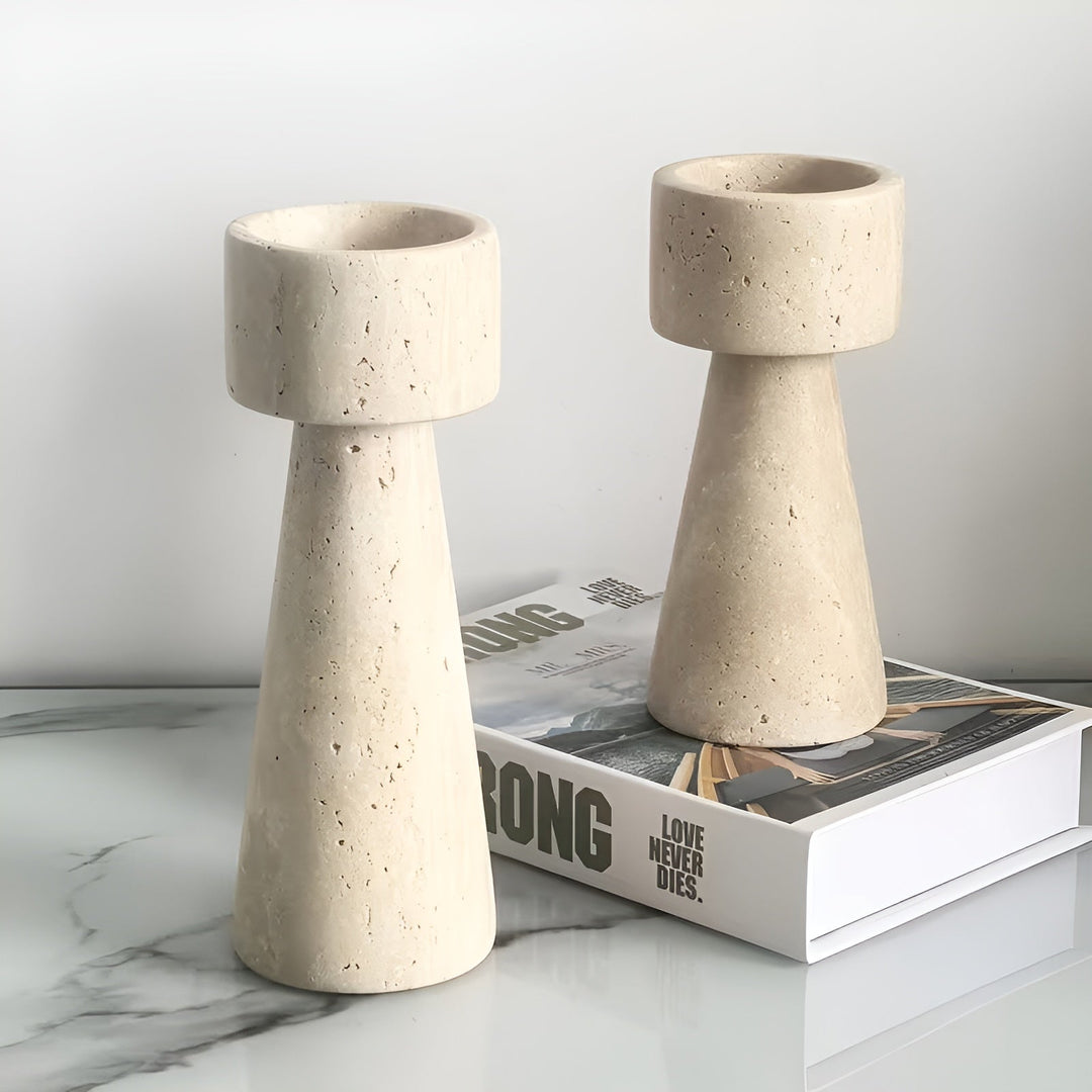 MarBowlifte candle holder made of natural stone – Elegant & Decorative | Polished for taBowlifte, wedding and living space | Bowlift