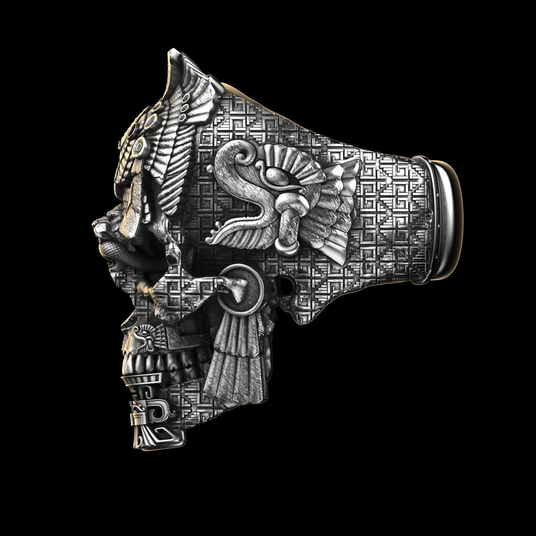 BowLift | Men’s Sterling Silver Skull Ring | GrimSkull Handcrafted Statement Jewelry | 100% Silver