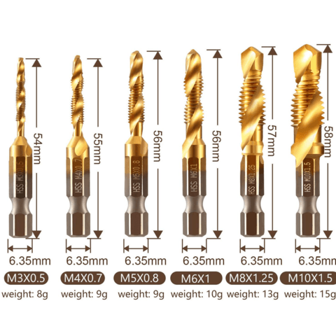 6-piece metric tap set | Bowlift