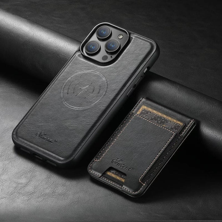 LuxCase Leather Phone Case with Card Slot and Stand – Suitable for iPhone | Bowlift
