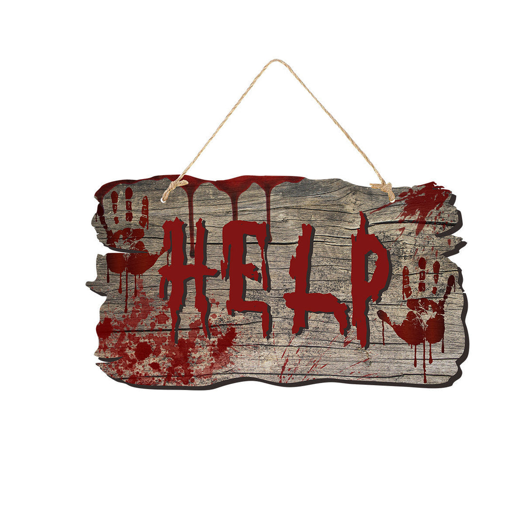 BowLift | Halloween Door Sign – Wooden Look Plates with Pumpkin, Skull, and Witch Designs