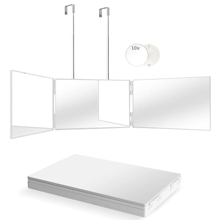 BowLift | Foldable 3-way mirror with hook for make-up, hair styling & shaving