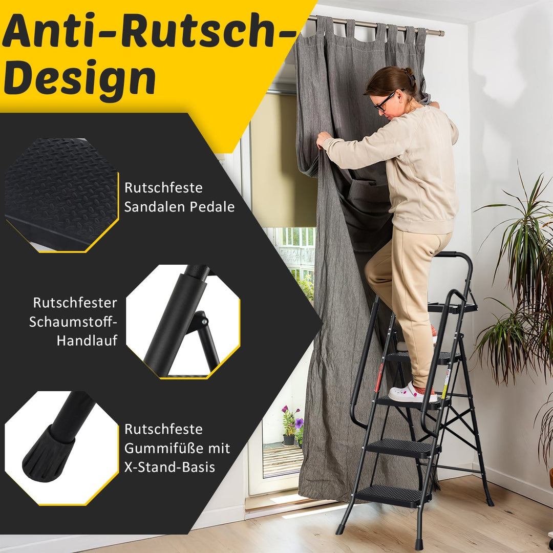Folding Ladder 4 Steps/5 Steps with Removable Armrests | Bowlift