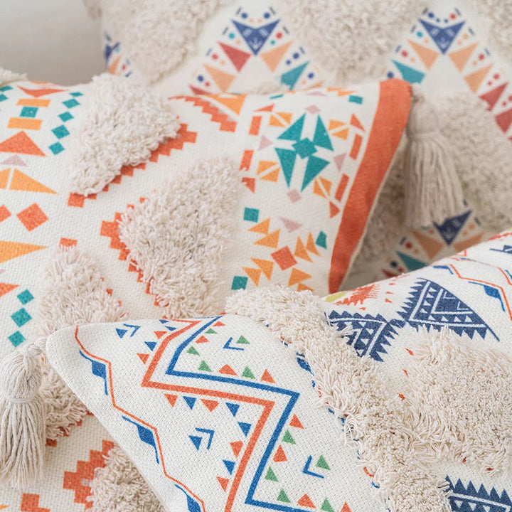 BowLift | Boho Geometric Tufted Cushion Cover – Decorative Pillow for Home and Sofa