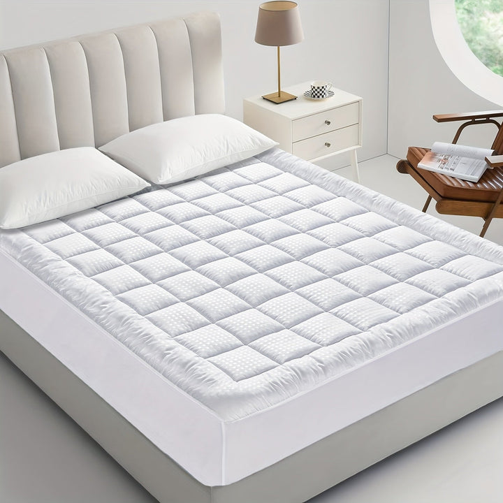 Ultimate Cooling Mattress Pad – Premium Quilted Pillow Top, Luxuriously Fluffy and Ultra-Breathable with Secure 14-18 Deep Pocket Cover – Enhanced Sleep Comfort, 1pc | Bowlift