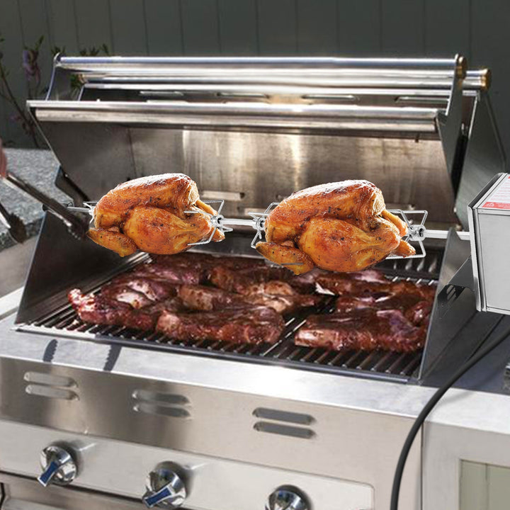 BBQ Grill Skewer Stainless Steel Motor 4x Meat Needle | Bowlift