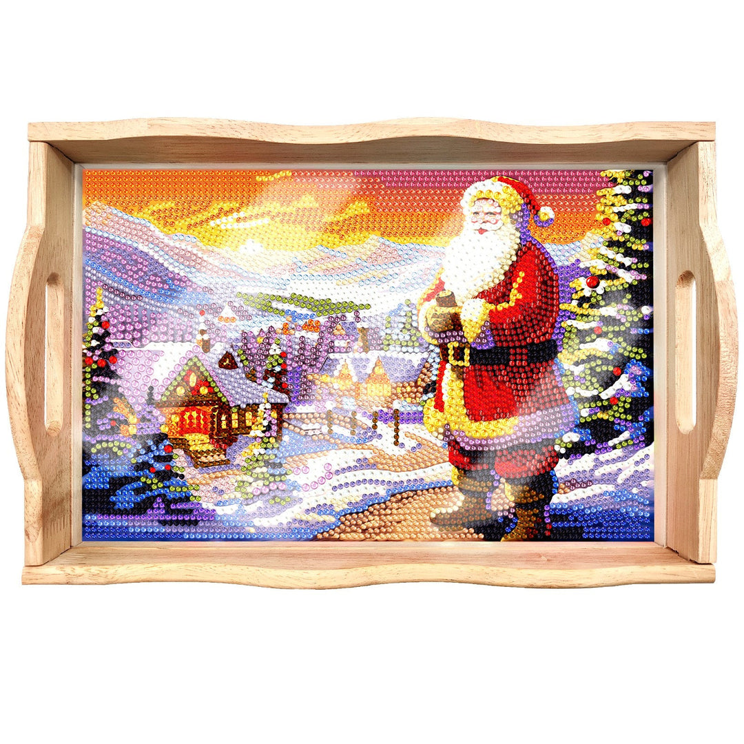 BowLift | DIY Diamond Painting Wooden Tray Food Tray with Handle Living Room Decoration Mandala Wooden Tray Kit