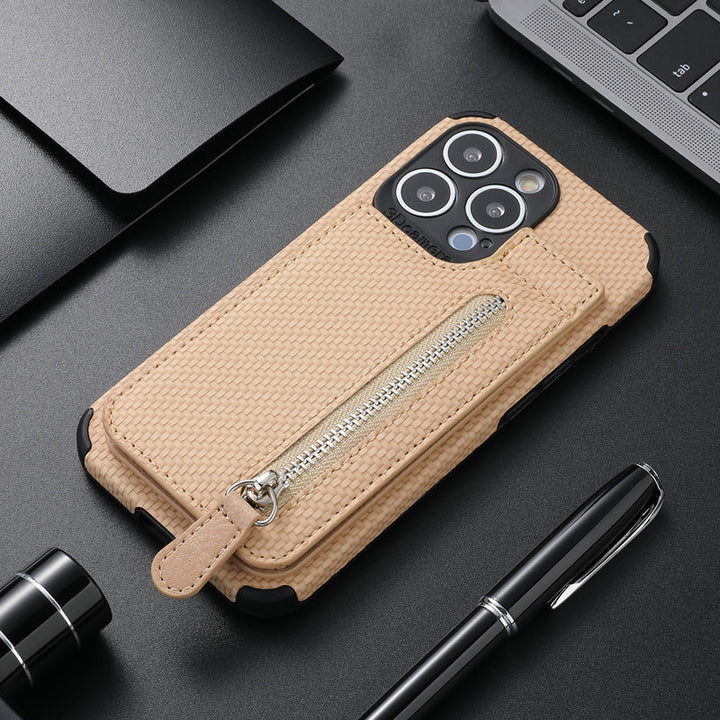 BowLift | Magnetic Zipper Wallet Cover With Credit Card Holder for iPhone