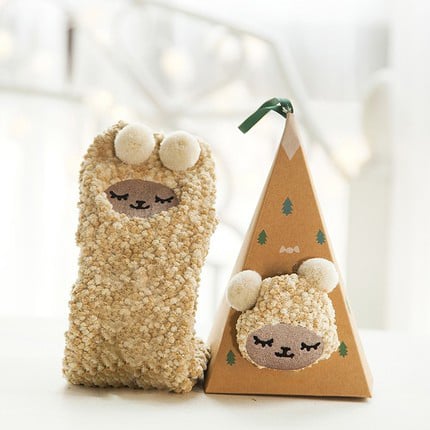 BowLift | Christmas socks in gift box design | Plush house & cuddle socks | Universal size