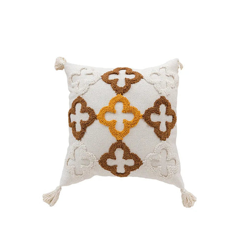 BowLift | Nordic Retro Tufted Cushion Cover – 45x45cm Yellow Brown Decorative Pillow