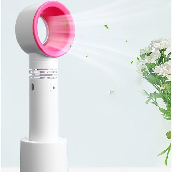 1pc USB Rechargeable Bladeless Handheld Fan - Portable Mini Desk Fan with 3 Speeds for Travel, Camping, Office, and Room Use | Bowlift