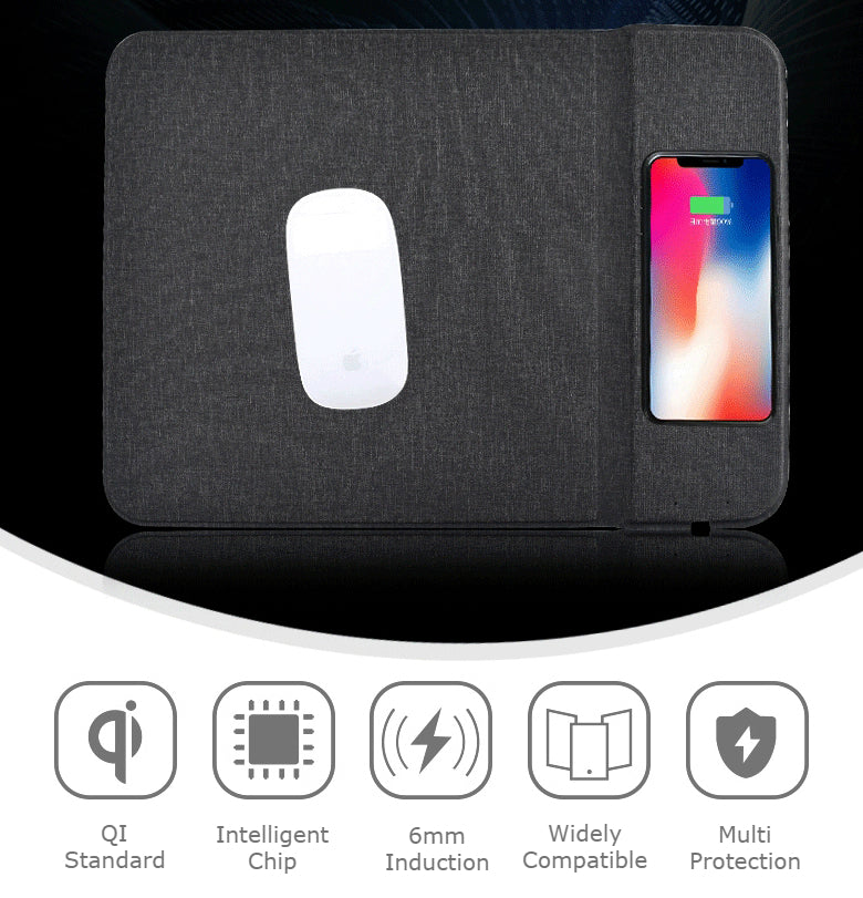 BowLift | 2-in-1 Premium Qi-Certified 5W Fast Wireless Charging Gaming Mouse Pad with Non-Slip Rubber Base