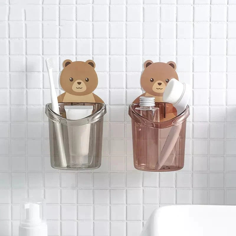 Bear Toothbrush Holder Cup Wall Mounted Bowlift