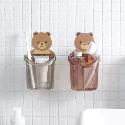 Bear Toothbrush Holder Cup Wall Mounted Bowlift