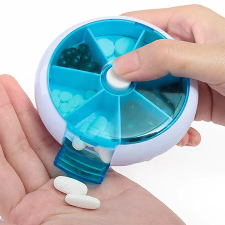 Plastic Pill Storage Organizer - Pills Round Case Box For Traveling Bowlift