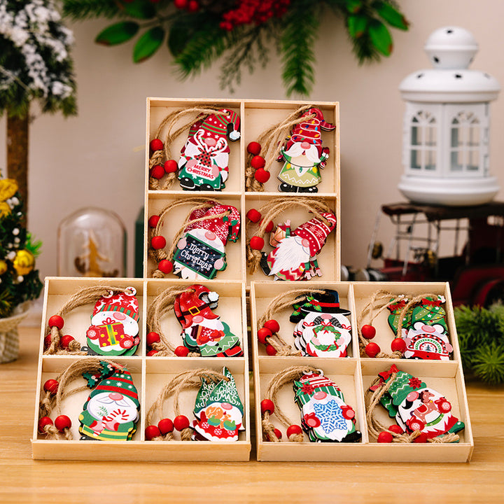 Decorative wooden box with Christmas motifs