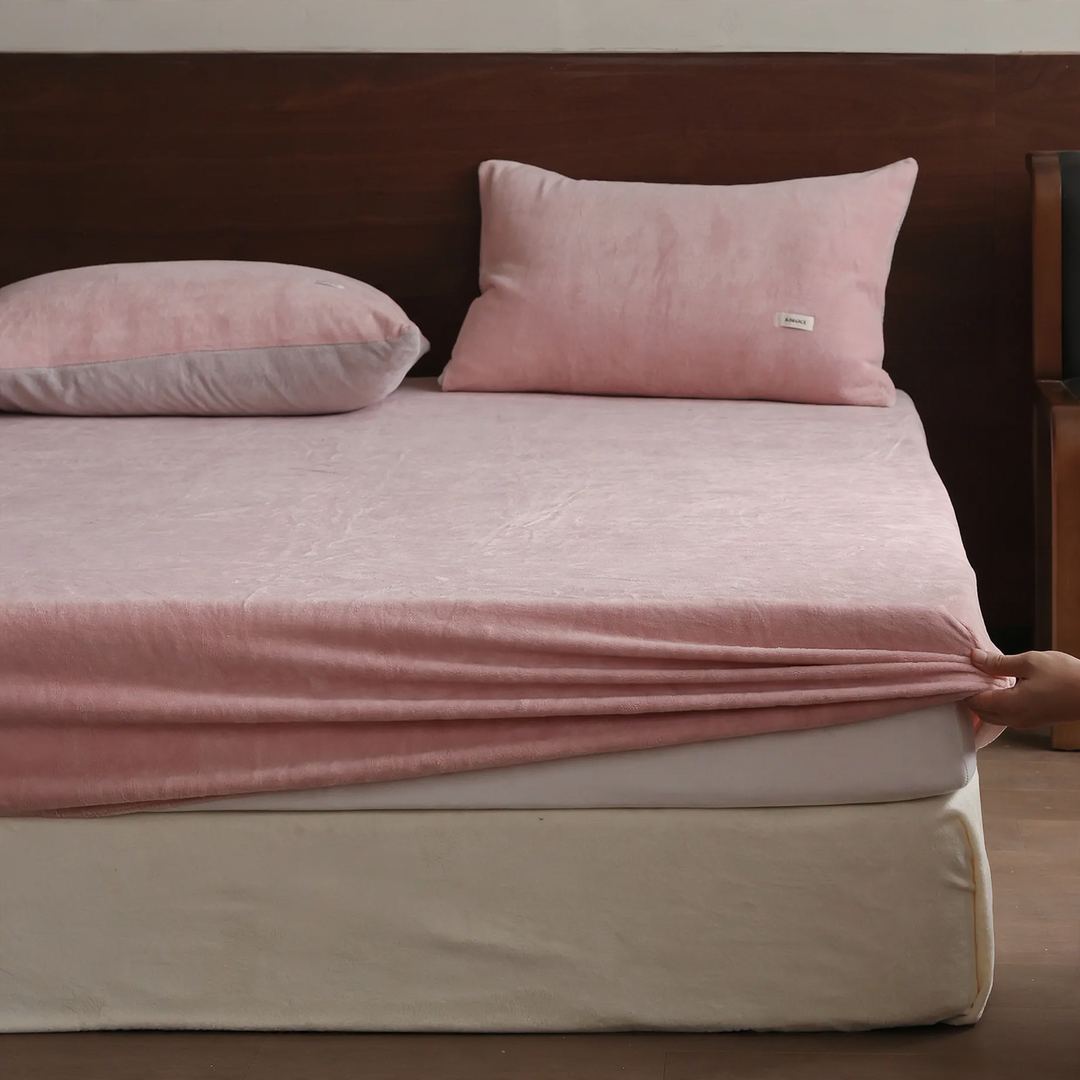 Milk fiber fitted sheet with elastic, winter