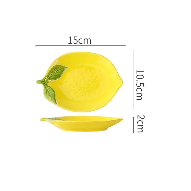 Lemon-shaped ceramic dish set, decorative serving bowls and plates for the dining table | Bowlift