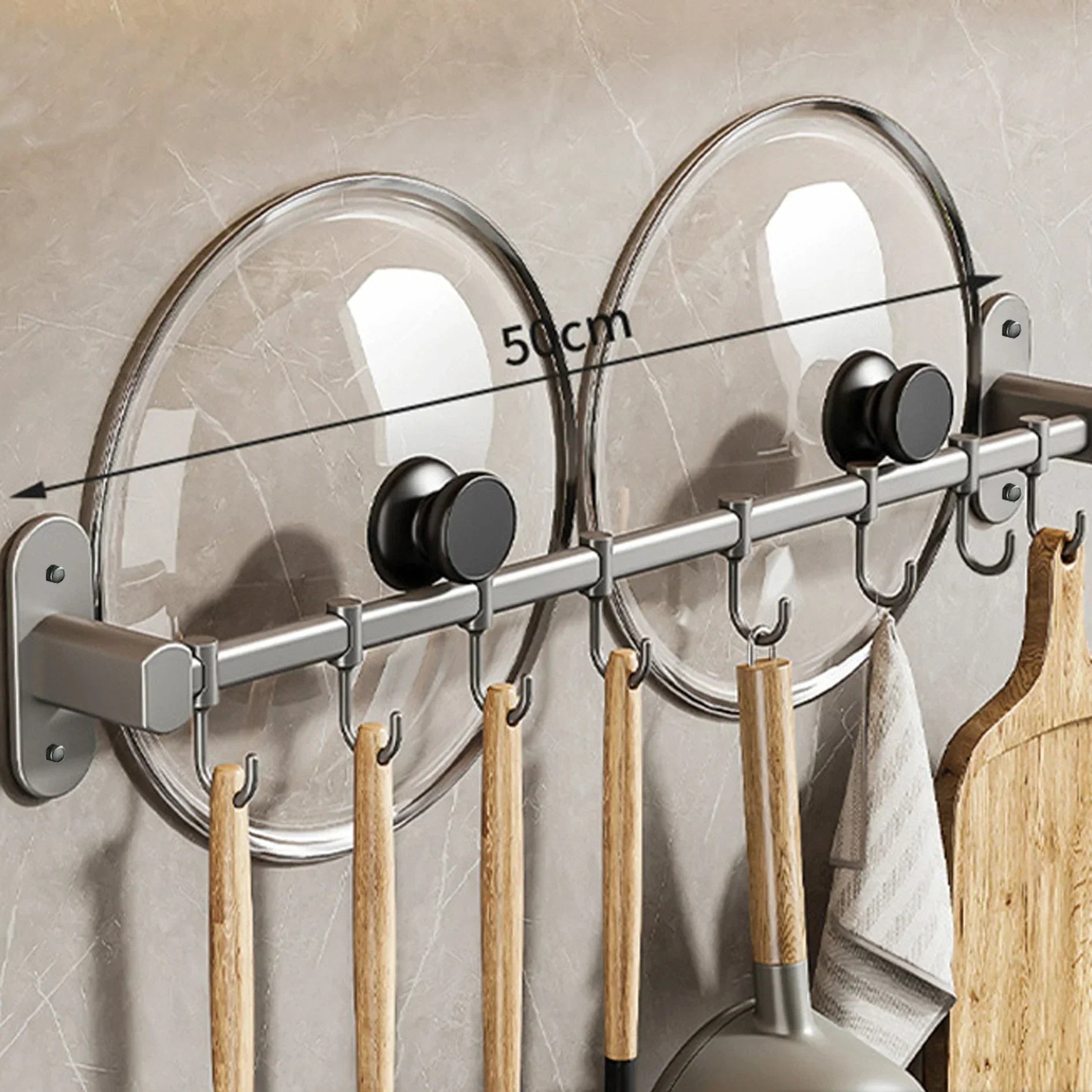 BowLift | Storage shelf for kitchen utensils – versatile use – wall-mounted – storage shelf for pan lids and spatulas