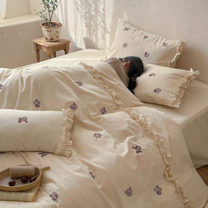 Cotton bedding set, country house style, floral pattern